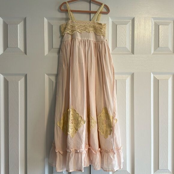 W.D. Wolf Daydream Girls Pink & Ivory Long Lace Tank Dress - Size 5 - Picture 1 of 7